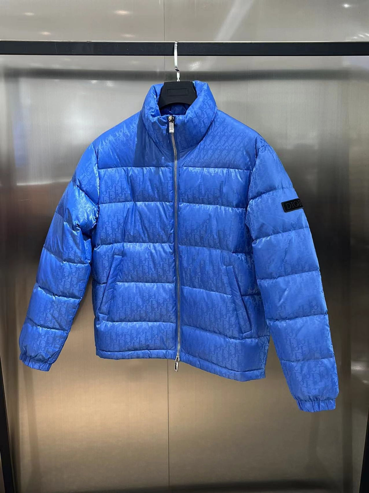 Dior Monogram Quilted Puffer Jacket in Blue