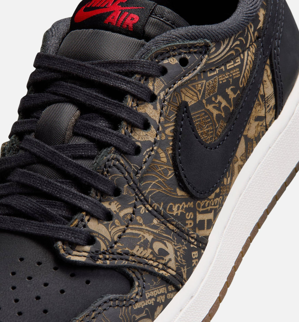 Air Jordan 1 Retro Low OG Laser Black and Varsity Red – Grade School Lifestyle Shoe in Black/Varsity Red/Summit White