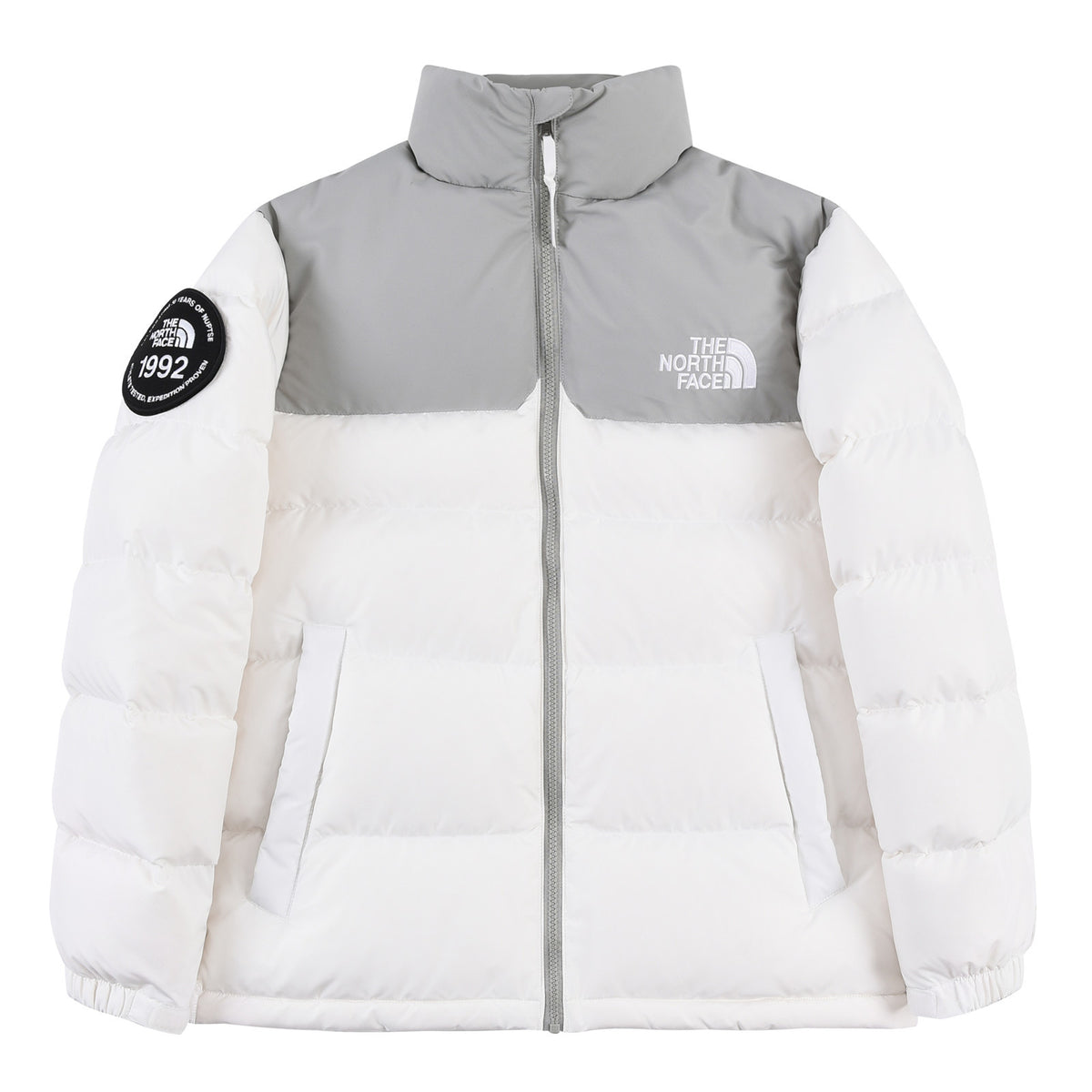 The North Face 1992 Stand-Collar Puffer Jacket | White & Gray