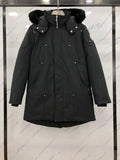Men's Black Longline Hooded Parka with Plush-Look Trim