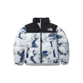 The North Face Earth-Print Puffer Jacket | White & Blue