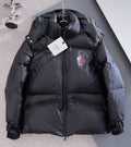 Moncler Black Hooded Puffer Jacket with Statement Back Logo