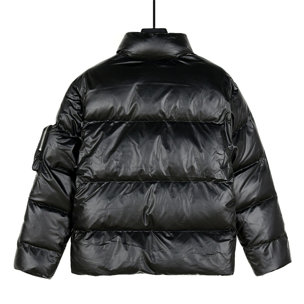 Prada Glossy Puffer Jacket | Black Utility Pockets