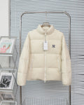 MLB New York Yankees Puffer Jacket | Cream Oversized Back Logo
