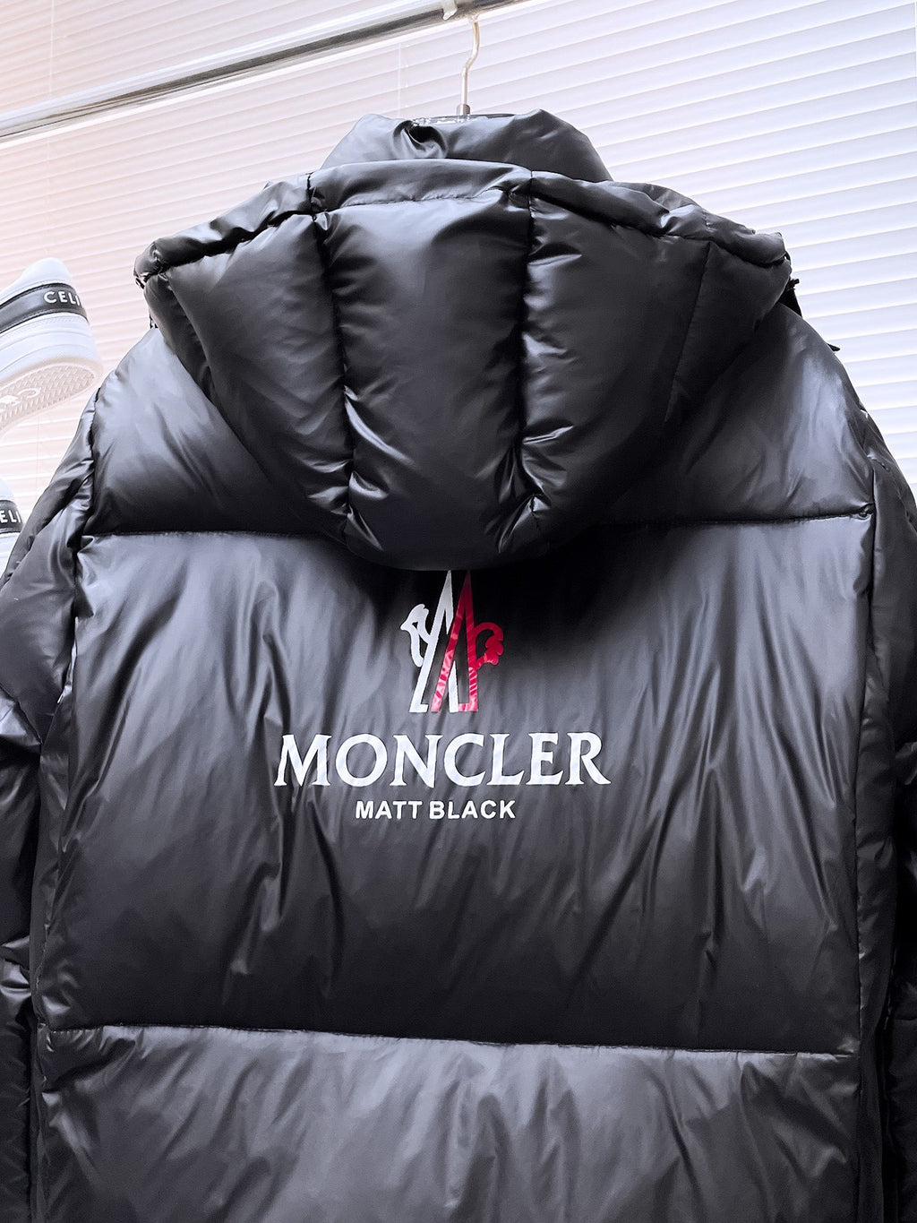 Moncler Black Hooded Puffer Jacket with Statement Back Logo