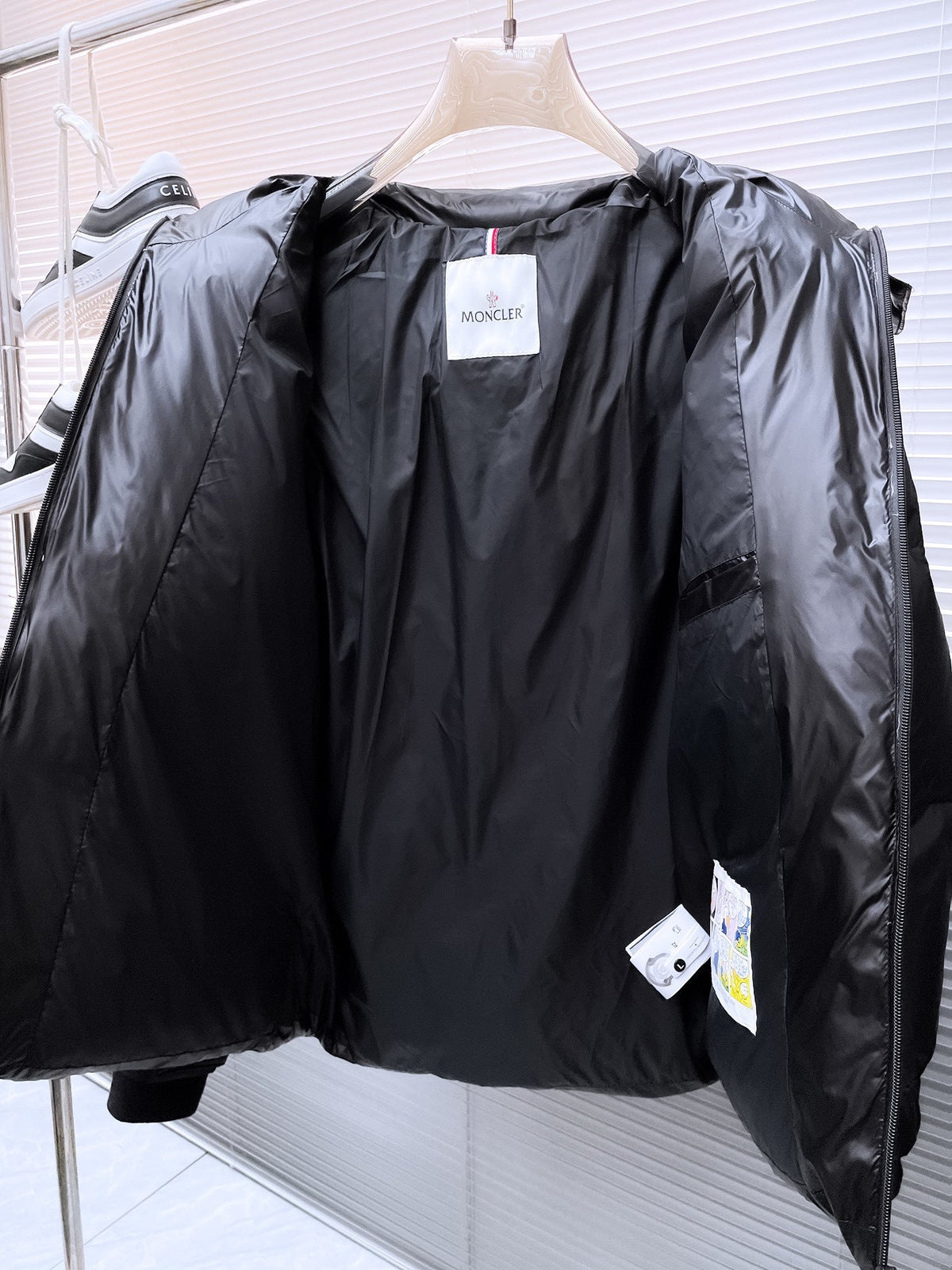 Moncler Black Hooded Puffer Jacket with Statement Back Logo