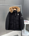 MLB NY Logo Unisex Hooded Parka with Fur-Style Trim