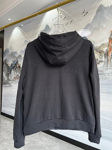 Moncler Hooded Hybrid Jacket with Quilted Front & Contrast Stripes