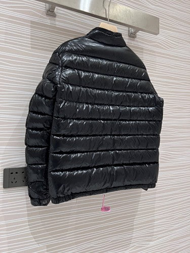 Moncler Acorus Lightweight Stand-Collar Down Jacket in Black
