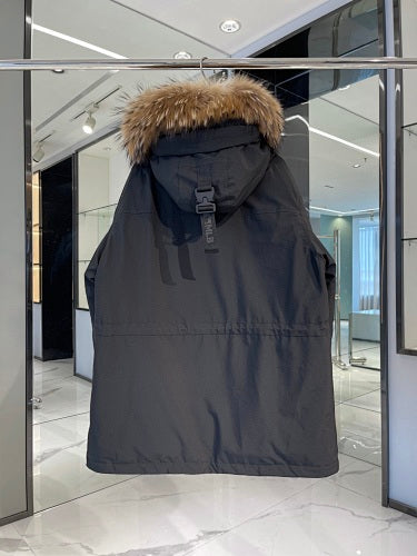 MLB NY Logo Unisex Hooded Parka with Fur-Style Trim