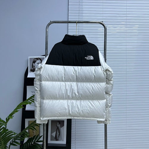 The North Face Color-Block Puffer Jacket | White & Black