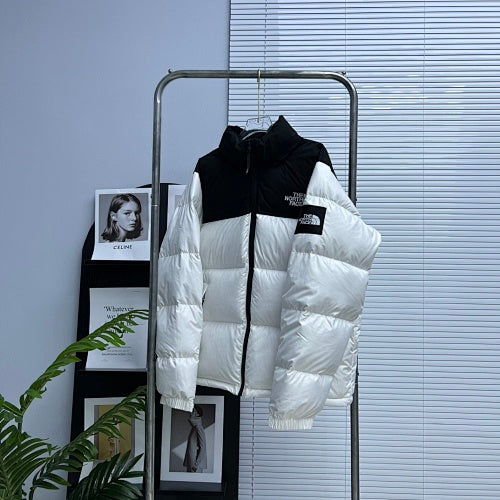 The North Face Color-Block Puffer Jacket | White & Black