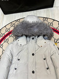Moose Knuckles Women's Light Grey Hooded Parka