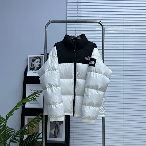 The North Face Color-Block Puffer Jacket | White & Black