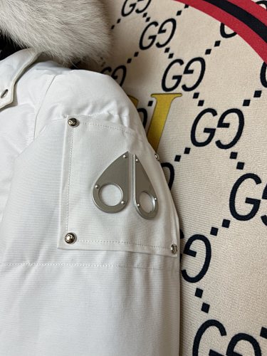 Moose Knuckles Women's White Hooded Quilted Jacket