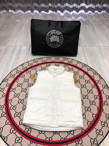 Canada Goose White Quilted Puffer Vest | Tonal Logo
