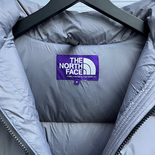 The North Face Gray Hooded Puffer Jacket with Tonal Logos