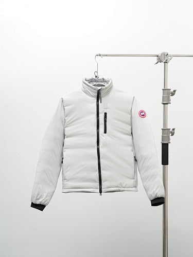 Canada Goose Lodge Stand-Collar Puffer Jacket – White
