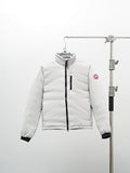 Canada Goose Lodge Stand-Collar Puffer Jacket – White