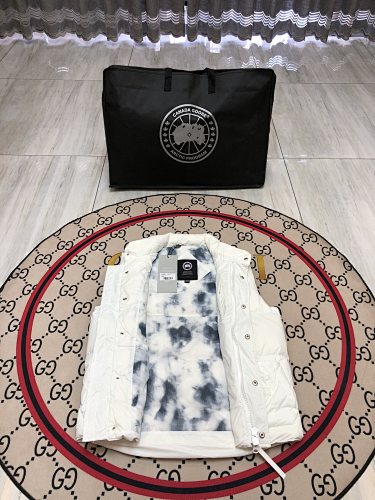 Canada Goose White Quilted Puffer Vest | Tonal Logo