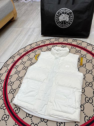Canada Goose White Quilted Puffer Vest | Tonal Logo