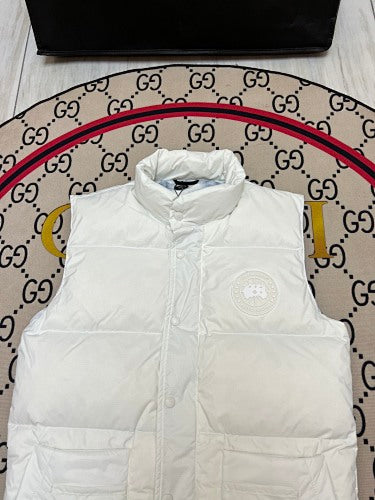 Canada Goose White Quilted Puffer Vest | Tonal Logo