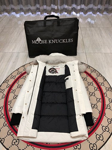 Moose Knuckles Women's Long Hooded Parka | White