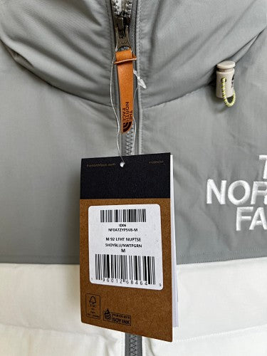 The North Face Large Logo Puffer Jacket | White & Gray