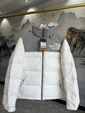 The North Face Large Logo Puffer Jacket | White & Gray