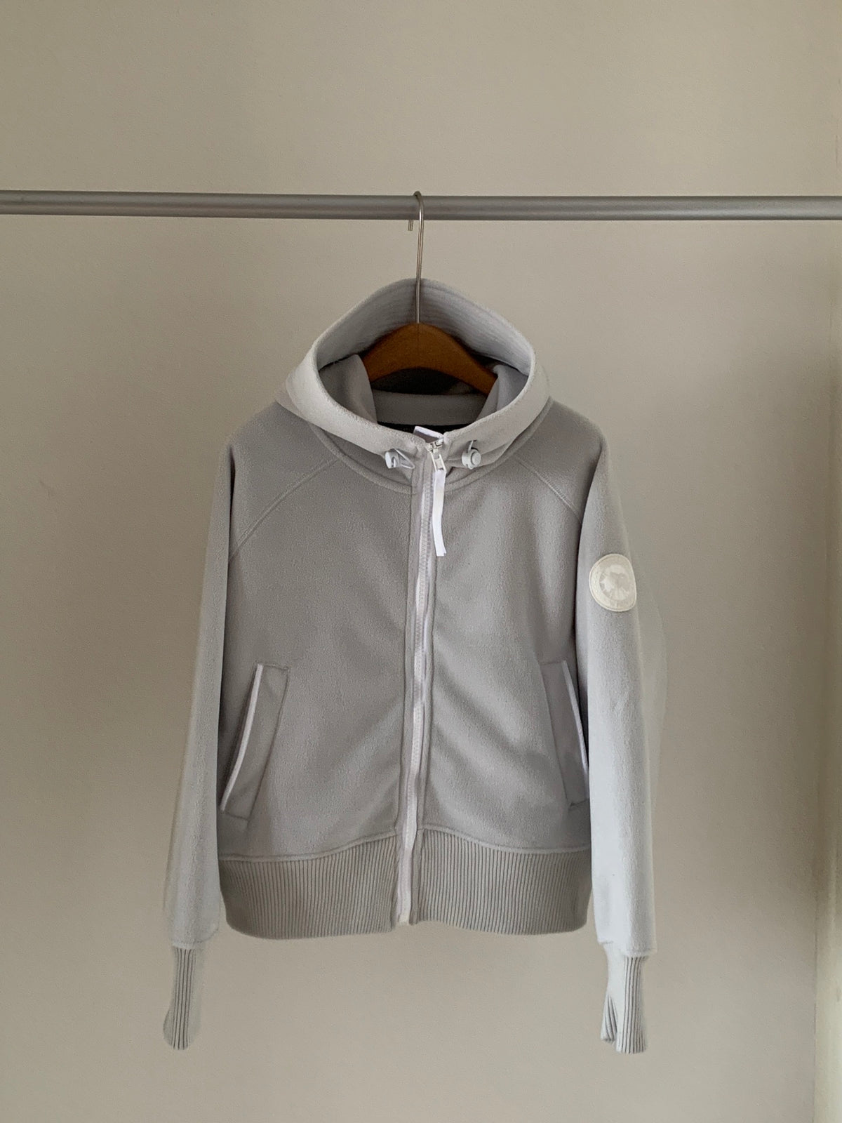 Canada Goose Full-Zip Fleece Hoodie with Sleeve Badge
