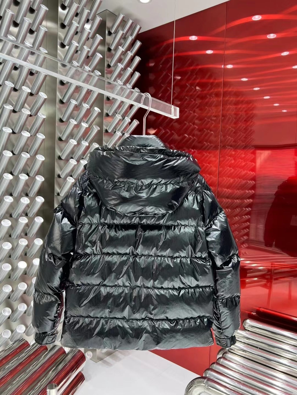 Moncler 70th Anniversary Hooded Puffer Jacket in Black