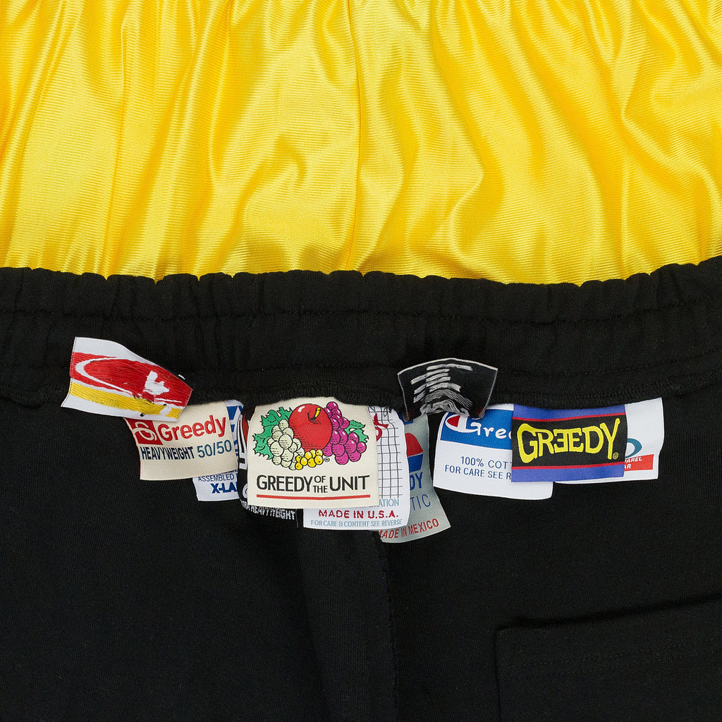 GREEDY UNIT x MURD333R.FM BLACK CAMO SWEATSHORTS