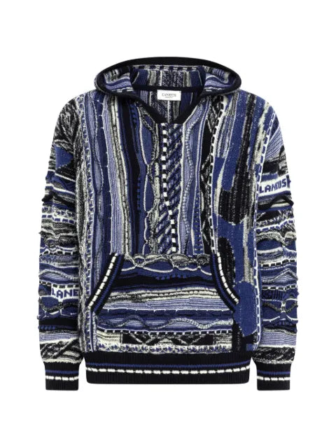 Laneus jacquard boxy-fit hoodie