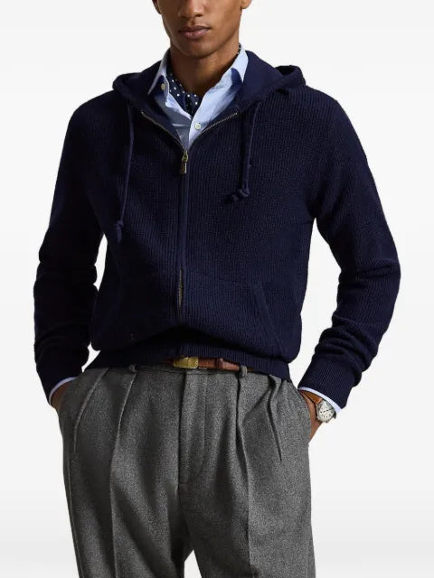 Polo Ralph Lauren waffle-knit wool-cotton hooded sweater