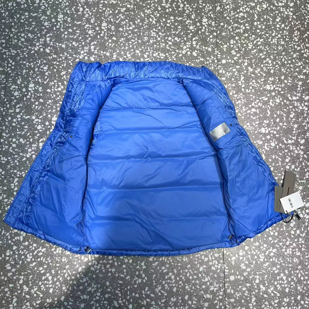 Dior Monogram Quilted Puffer Vest in Blue