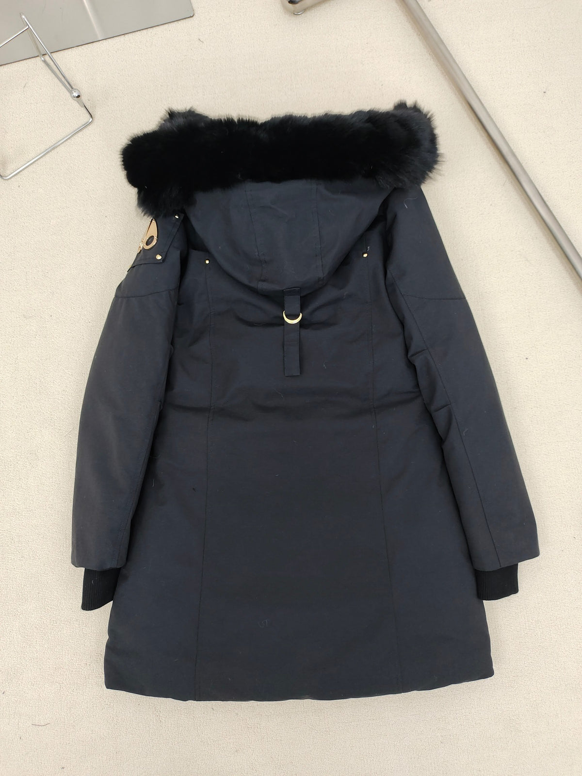 Moose Knuckles Women's Long Hooded Parka with Gold-Tone Details