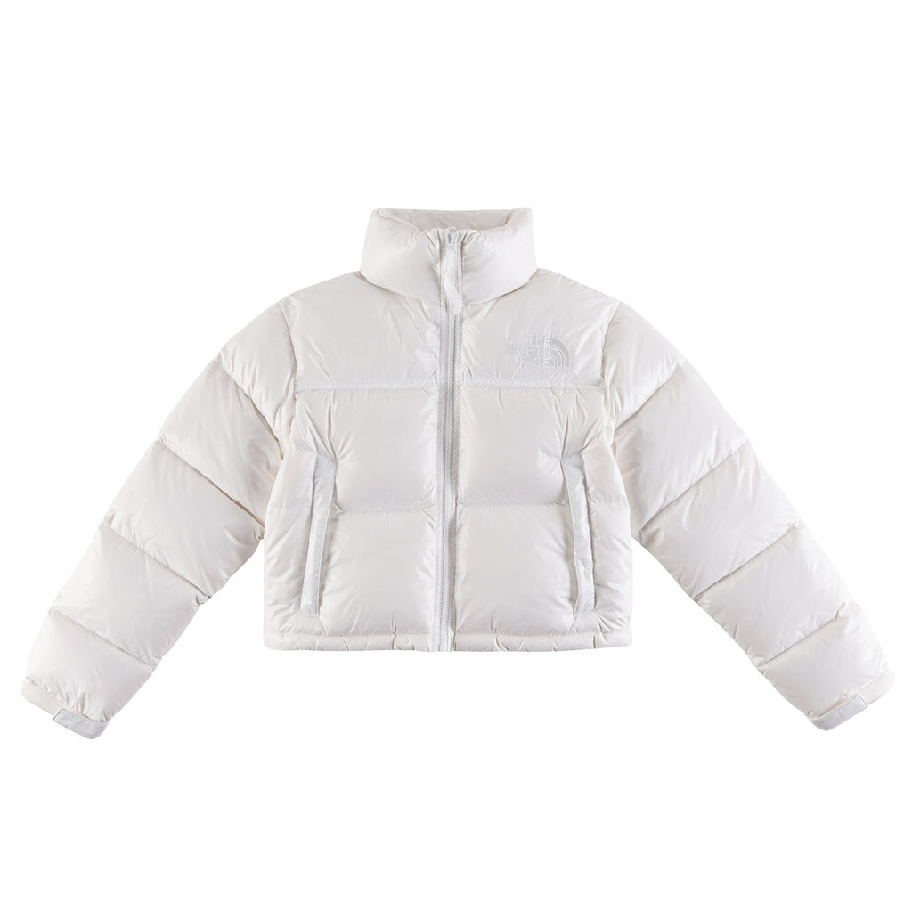 The North Face Cropped Puffer Jacket with Stand Collar