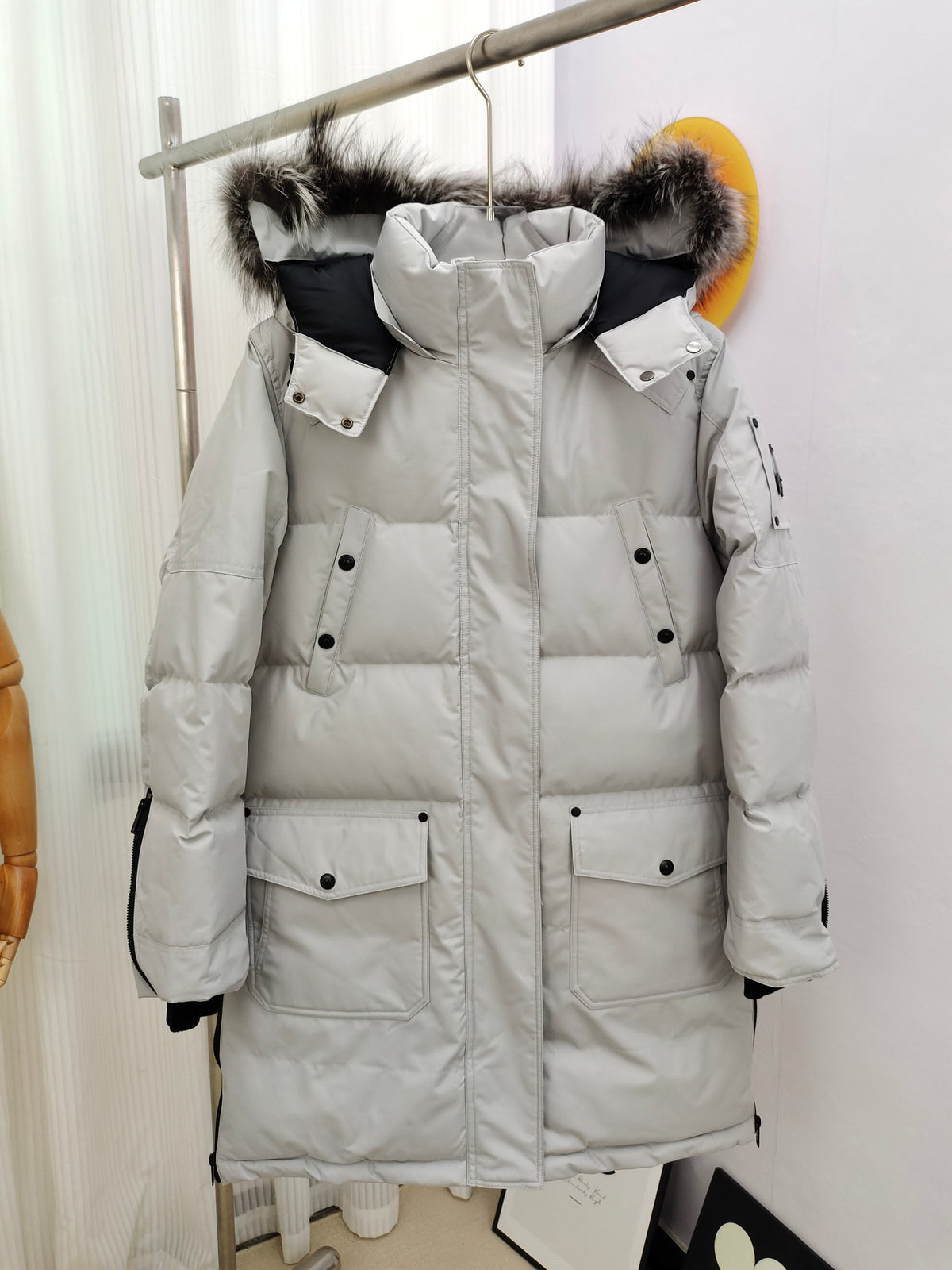 Moose Knuckles Women's Long Parka with Fur-Trimmed Hood
