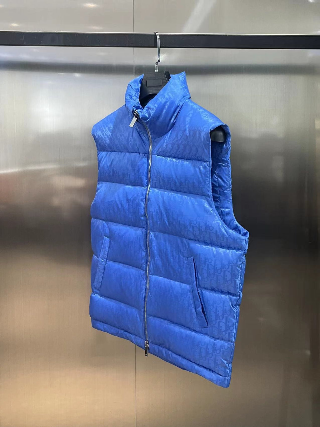 Dior Monogram Quilted Puffer Vest in Blue