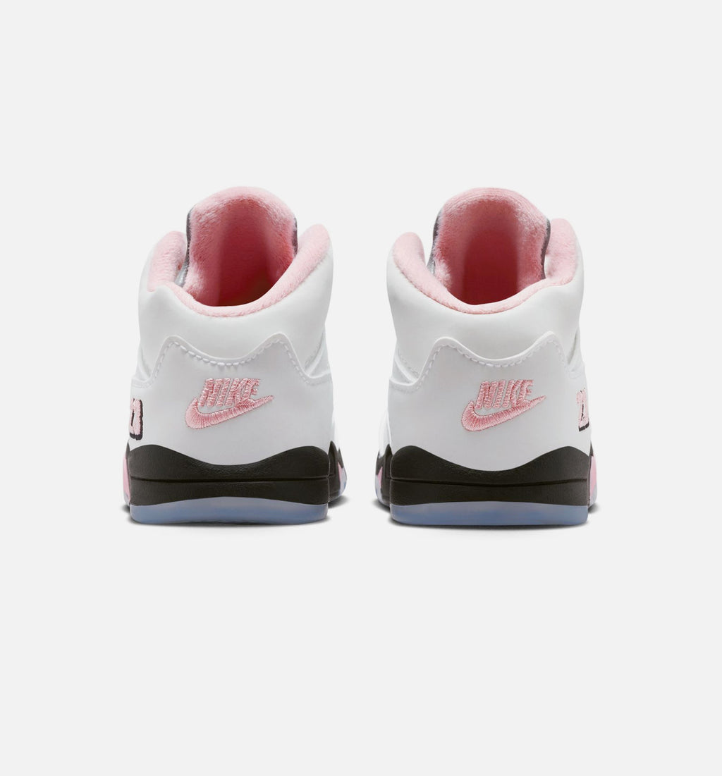Air Jordan 5 Retro Medium Soft Pink Infant & Toddler Lifestyle Shoes - White/Black/Soft Pink