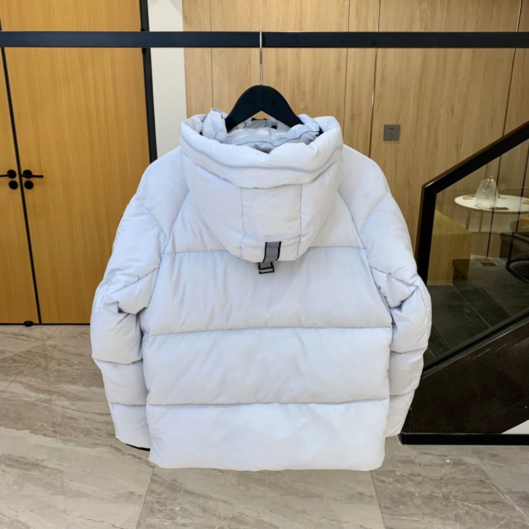 Canada Goose Black-Badge Hooded Puffer Jacket in White