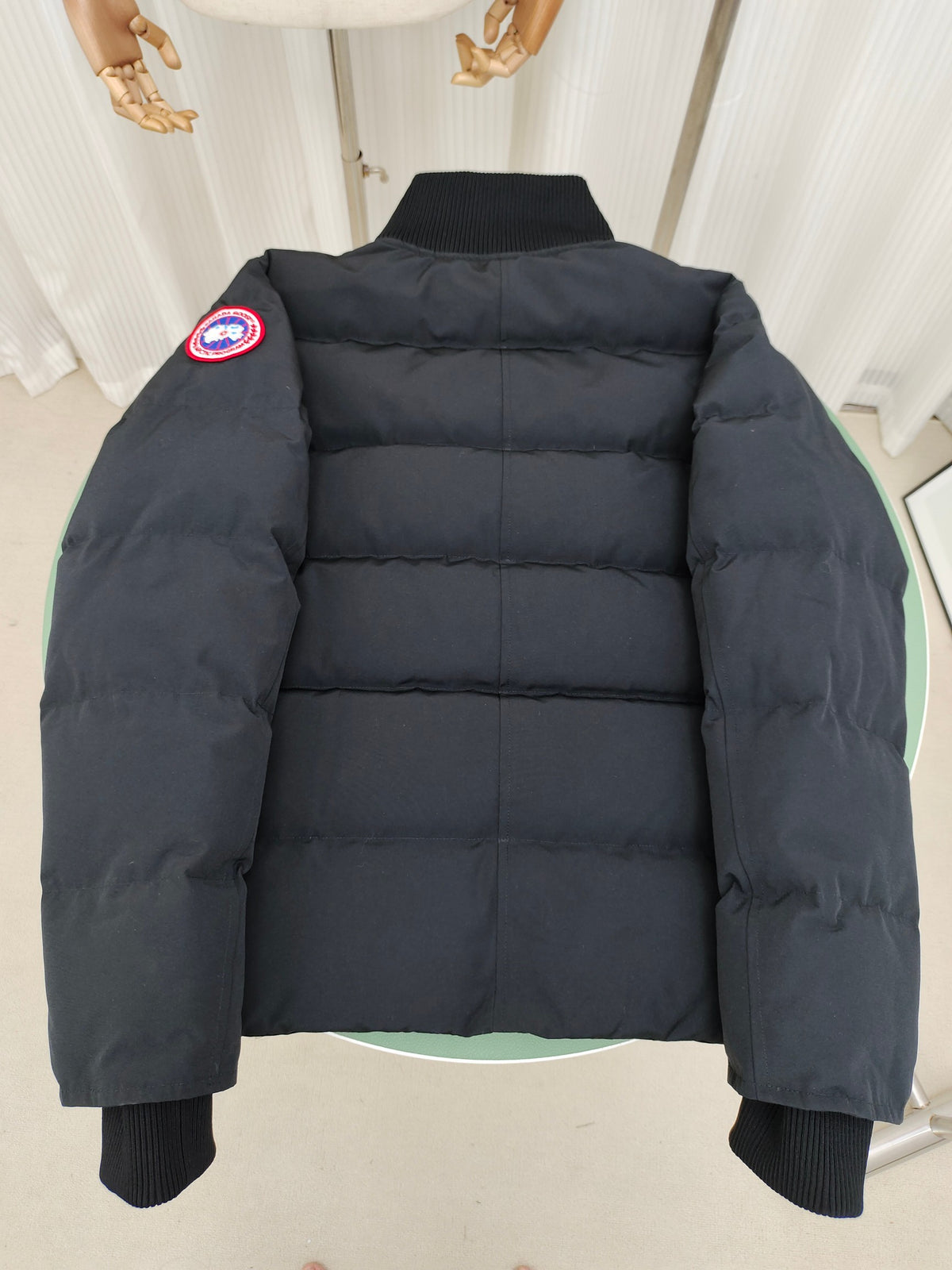 Canada Goose Quilted Puffer Jacket with Ribbed Stand Collar