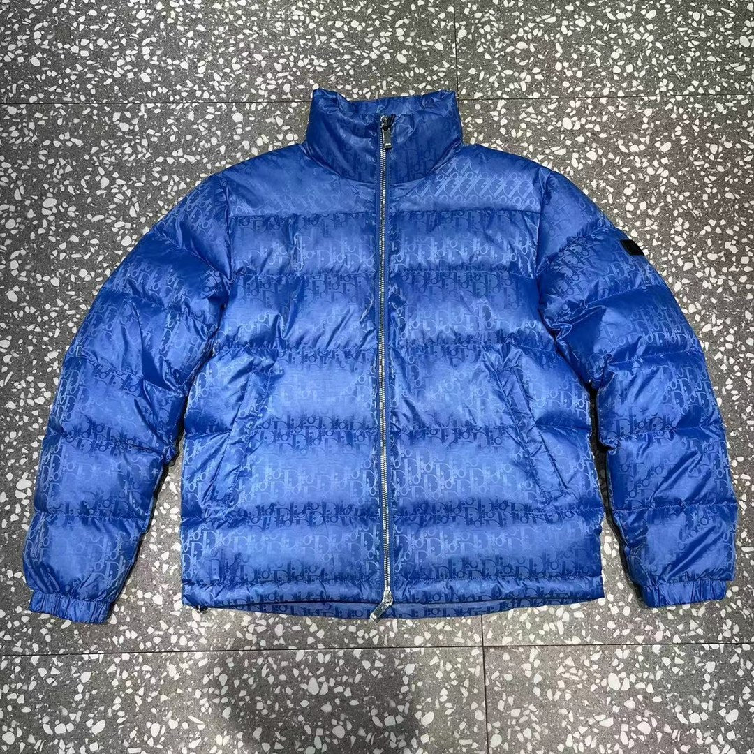 Dior Monogram Quilted Puffer Jacket in Blue