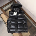 Moncler Glossy Hooded Puffer Vest in Black