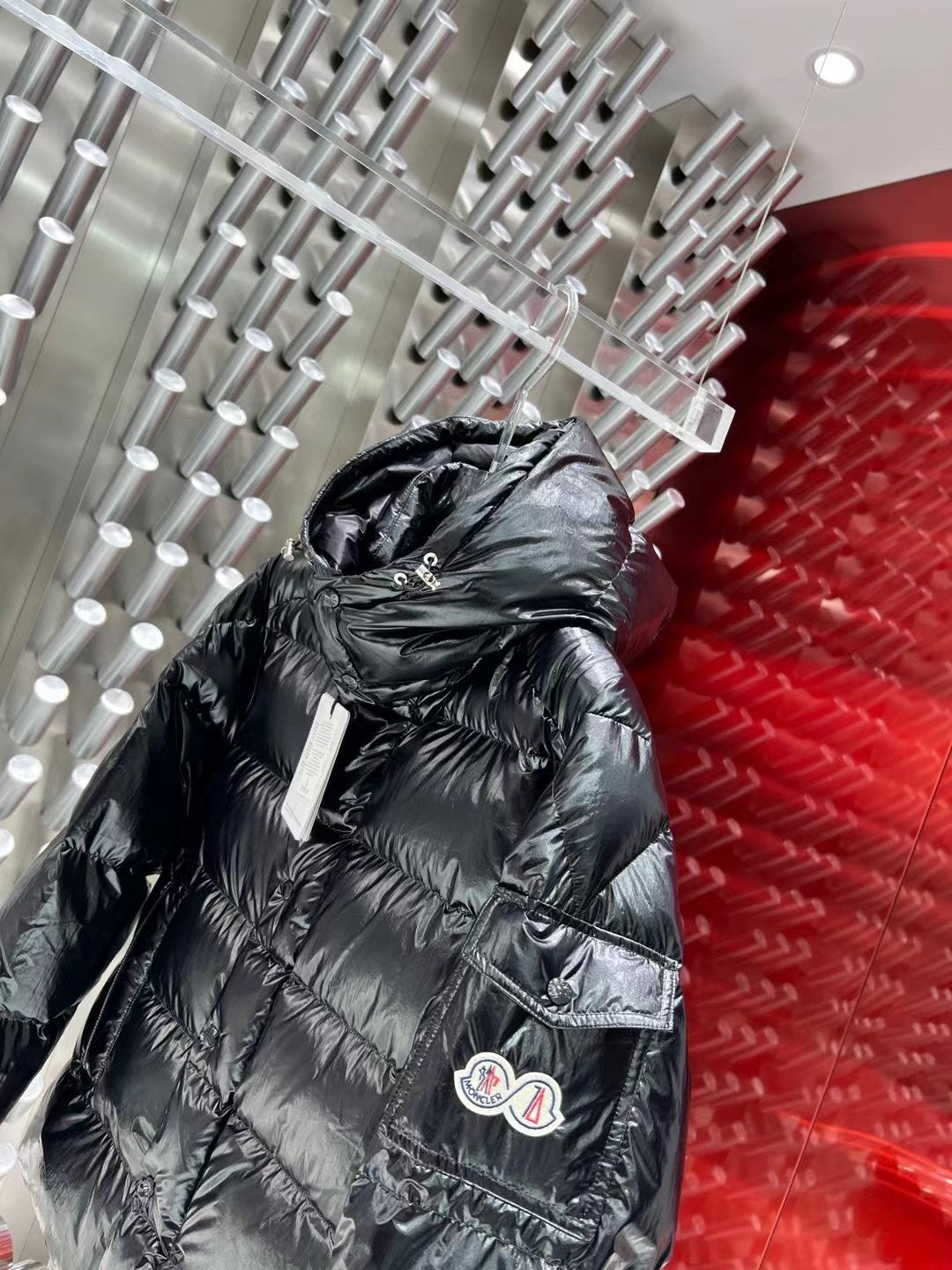 Moncler 70th Anniversary Hooded Puffer Jacket in Black