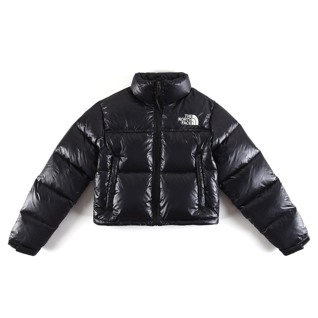 The North Face Cropped Puffer Jacket with Stand Collar