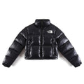 The North Face Cropped Puffer Jacket with Stand Collar