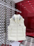 Moncler Hooded Down Vest with Lettering