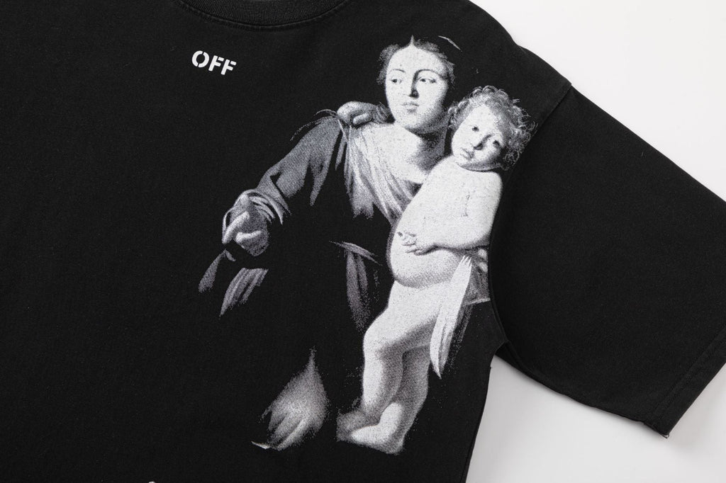 Off-White Madonna Painting Graphic Short Sleeve Crewneck T-Shirt