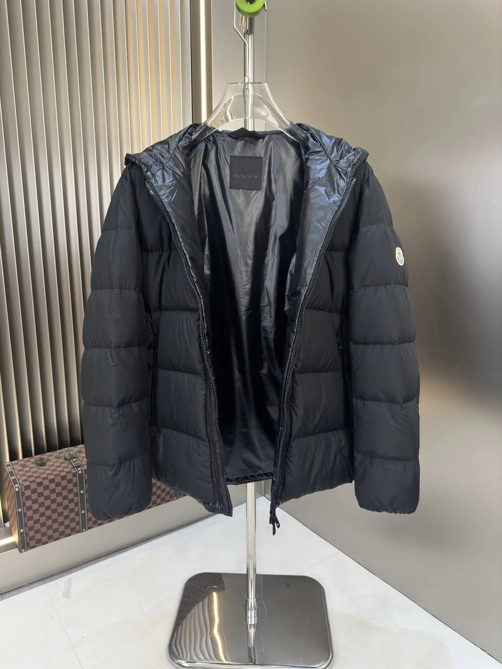 Moncler Black Quilted Puffer Jacket with Tonal Hood